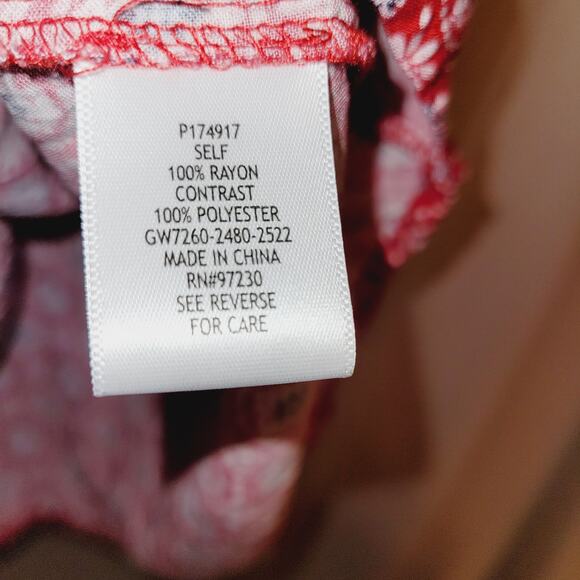 Almost Famous red handkerchief mixed print crocheted lace back sleeveless dress - Picture 6 of 7